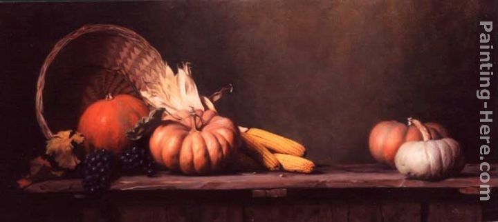 Maureen Hyde Still Life with Pumpkins and Corn